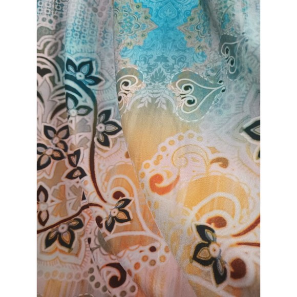 Apt 9 Women Sz L Empire Sleeveless Floral Studded Neckline A Line Flowing Dress - Picture 12 of 16